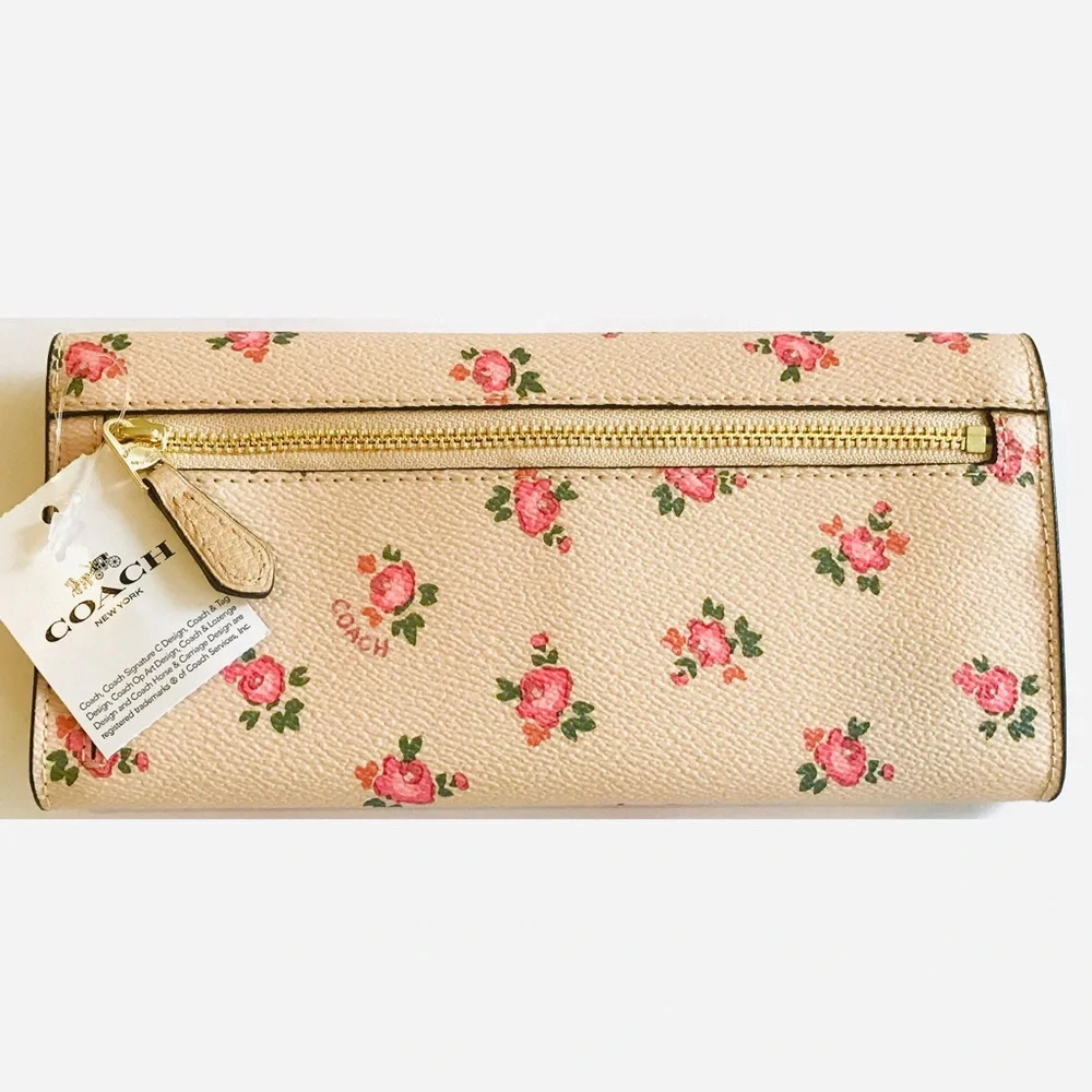 Coach Tossed Peonies Wallet In Blush Pink - Picture 7 of 7